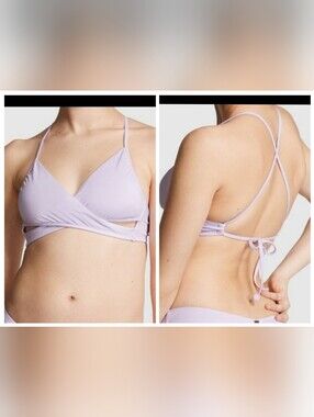 Victoria's secret pink body wrap bikini swim top PURPLE WHISPER LARGE